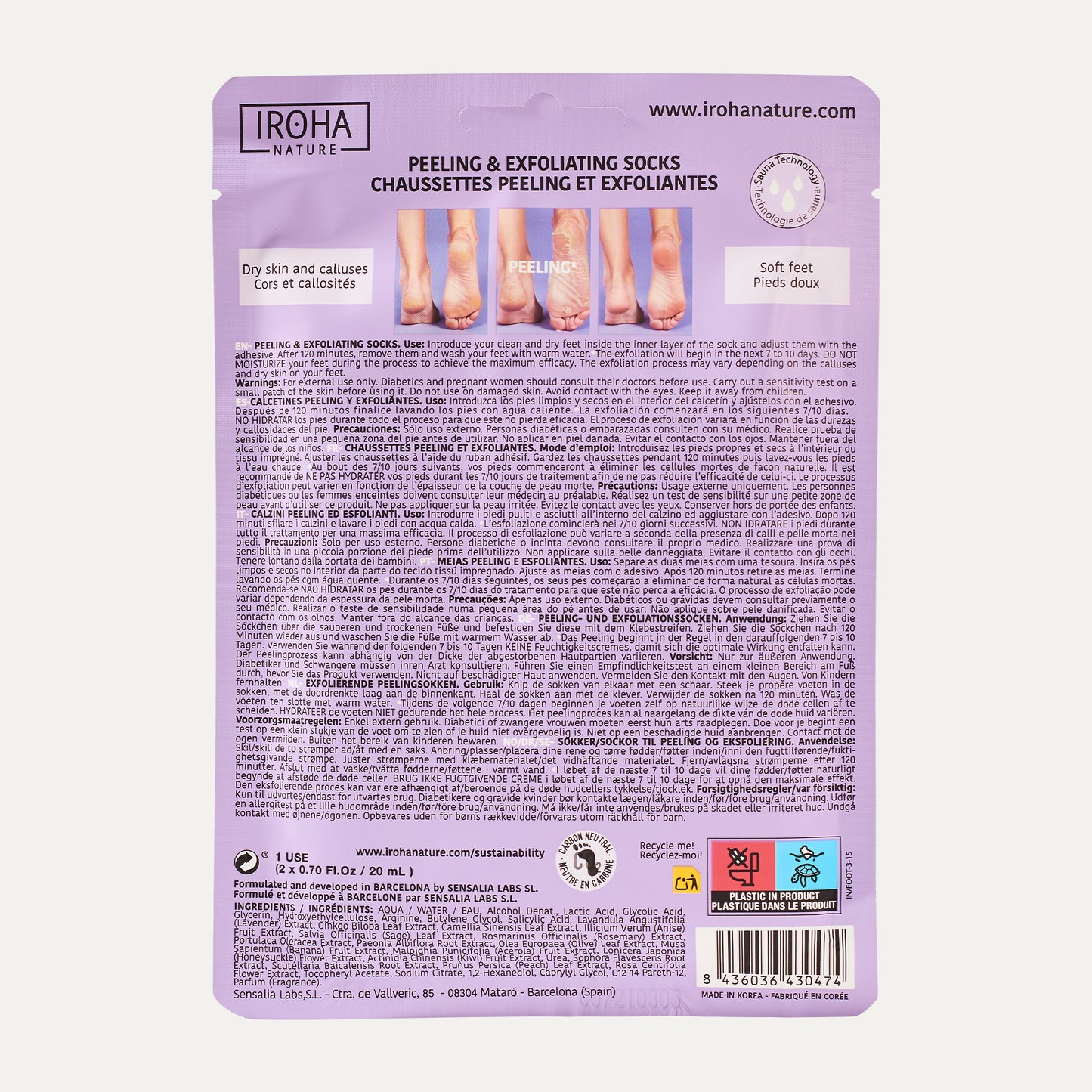 Chaussettes Peeling et Exfoliantes à l'Acide Glycolique