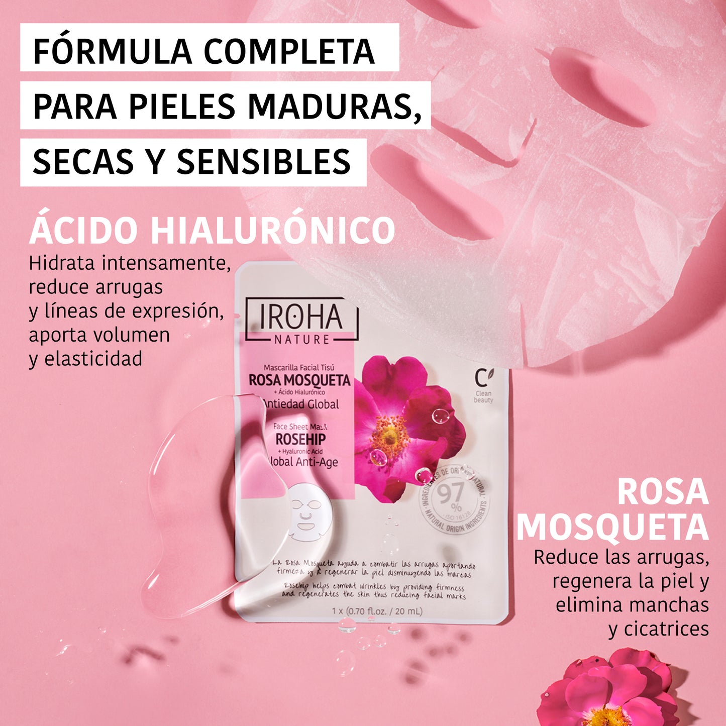 Masque Visage Anti-âge Global à la Rose Musquée
