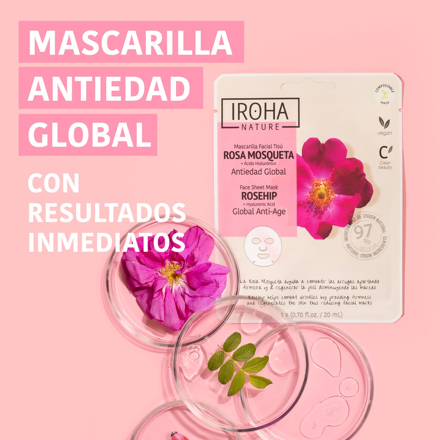 Masque Visage Anti-âge Global à la Rose Musquée
