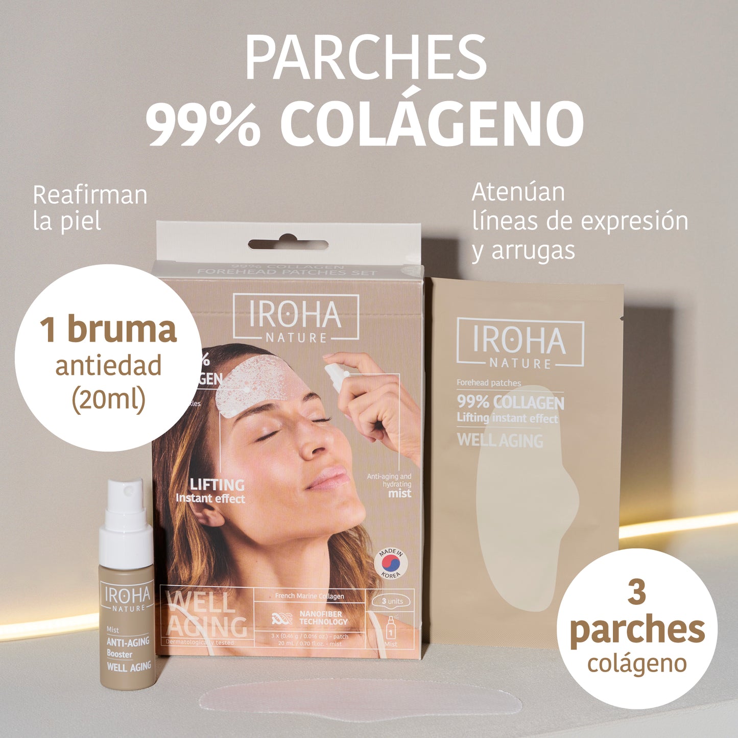 Patchs frontaux au collagène 99 %