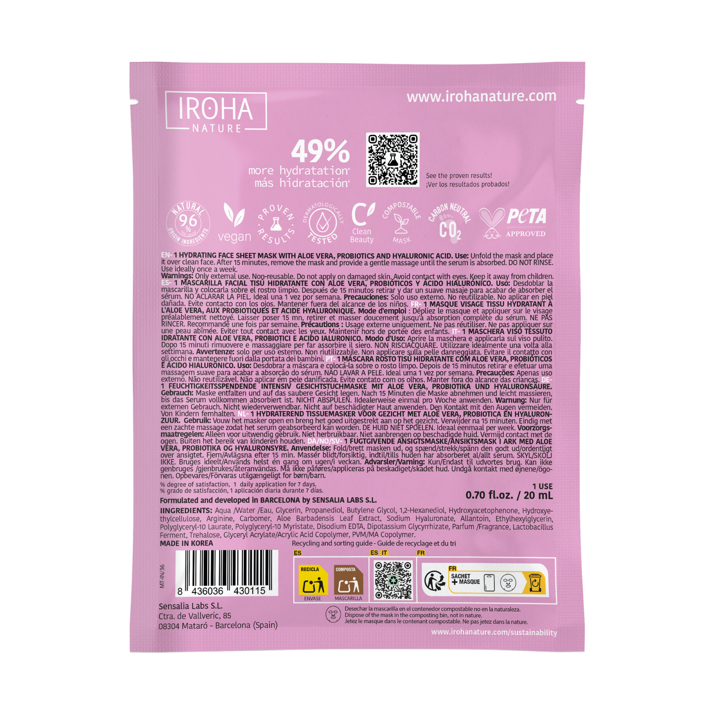 Masque hydratant à l'aloe vera