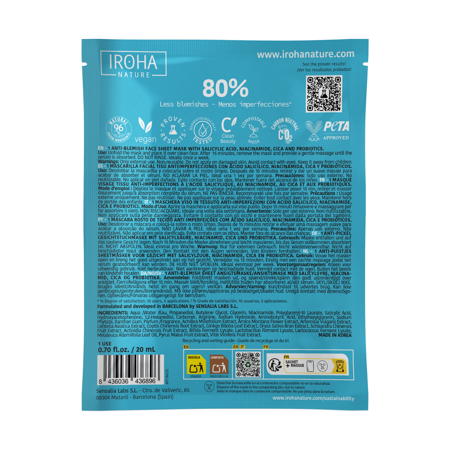 Masque anti-imperfections à l'acide salicylique