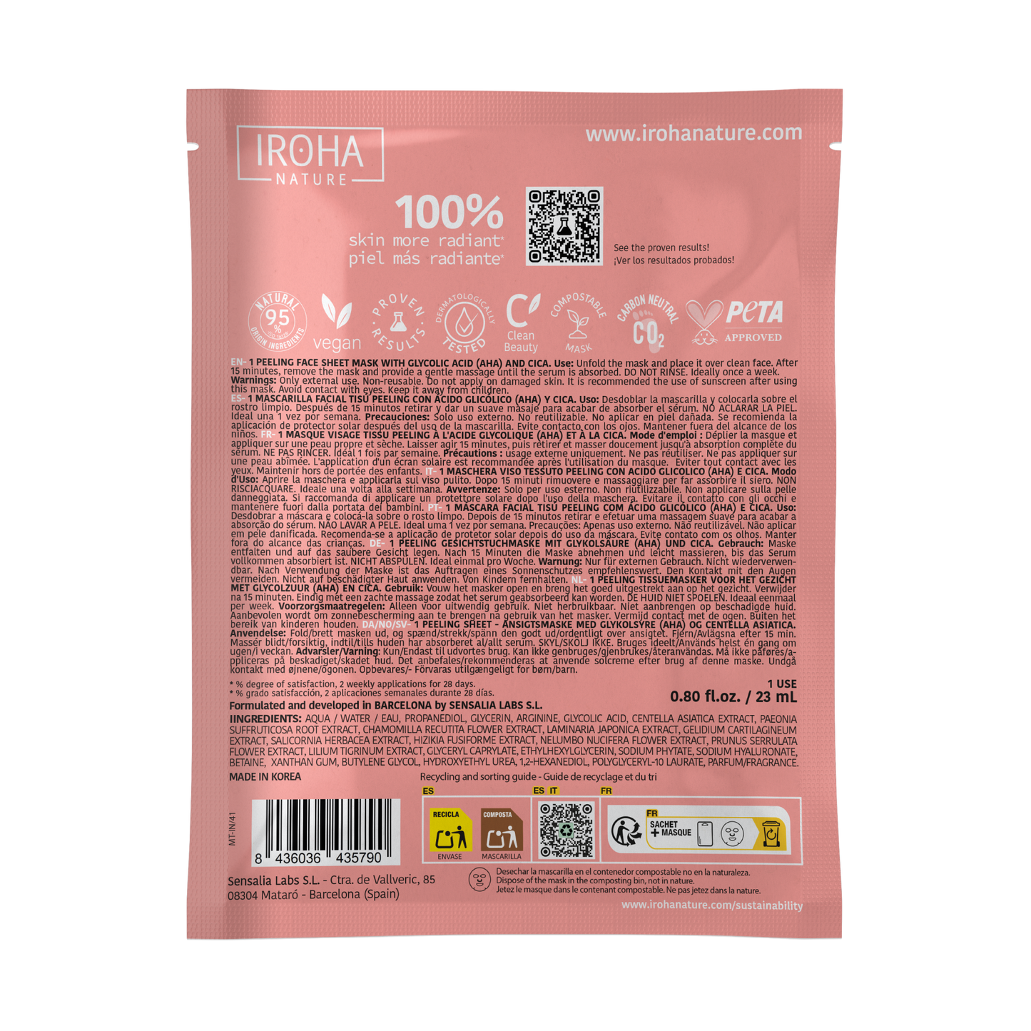 Masque peeling à l'acide glycolique