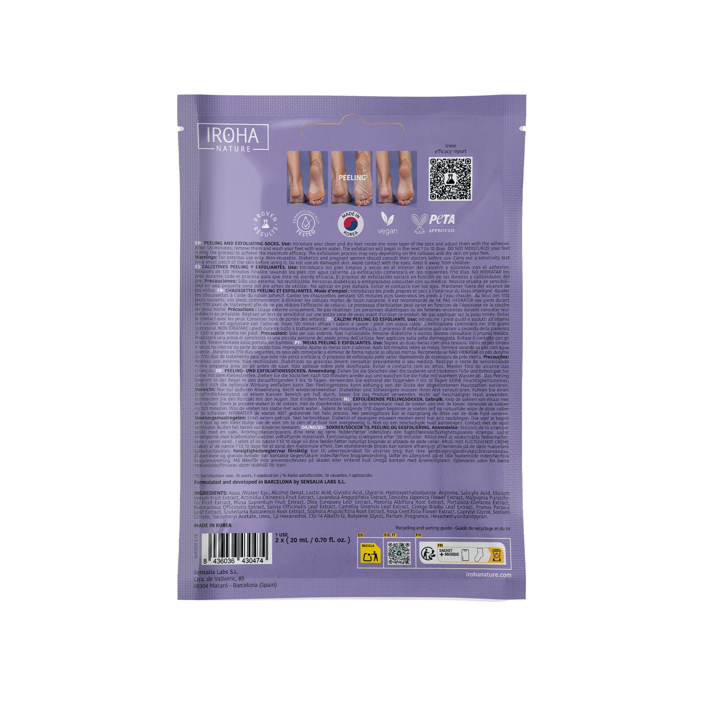 Chaussettes Peeling et Exfoliantes à l'Acide Glycolique
