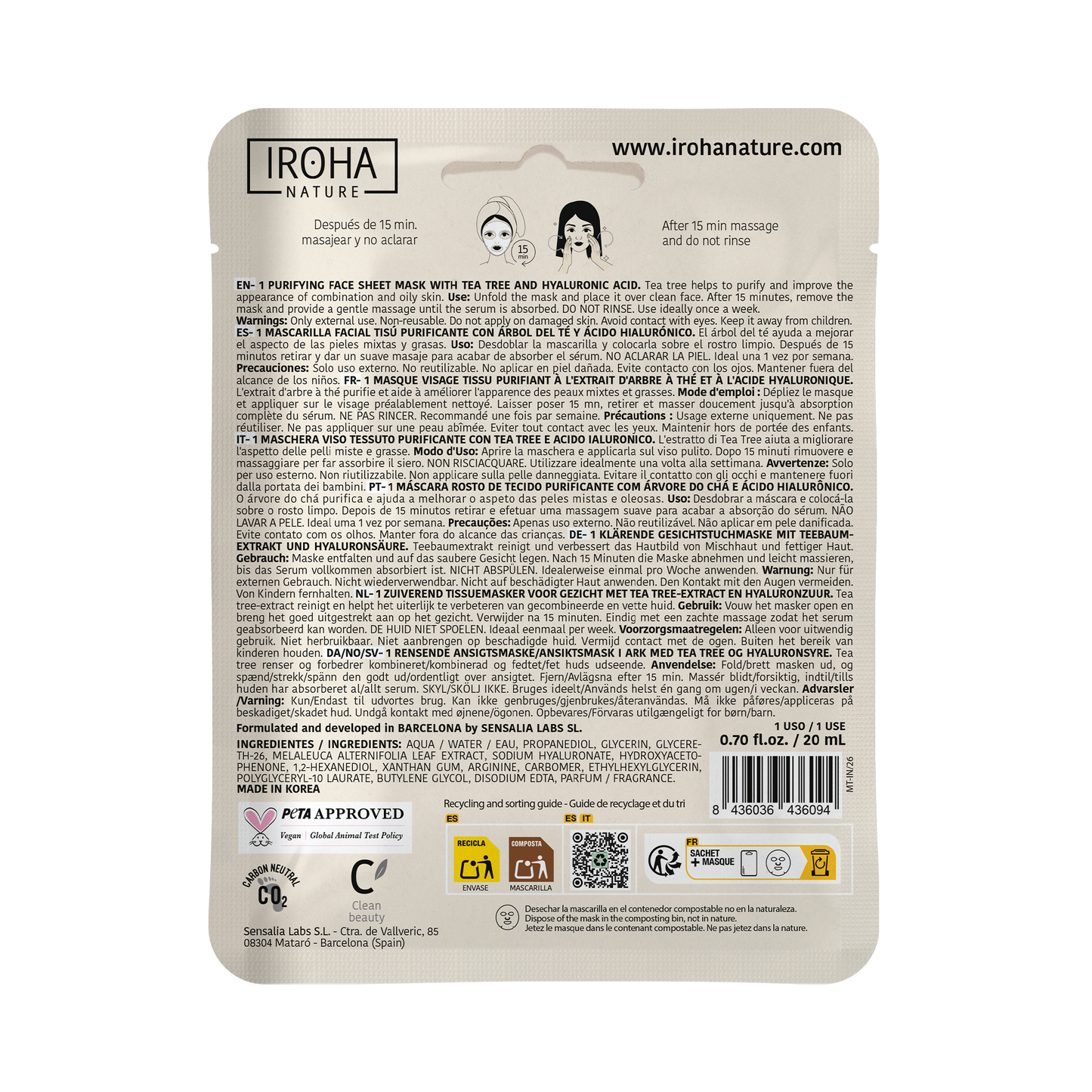 Masque purifiant à l'arbre à thé